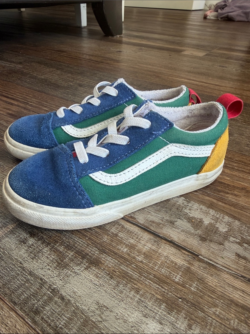 Vans color block elastic laces tennis shoes size unisex toddler 10